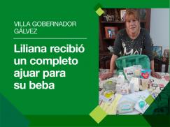 Liliana de Villa Gobernador Gálvez recibió un completo ajuar para su beba