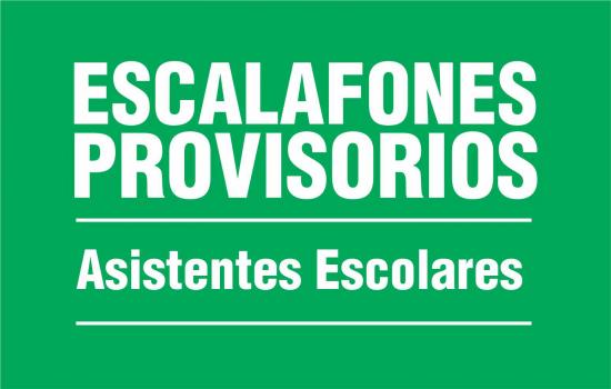 ESCALAFONES PROVISORIOS DE ASISTENTES ESCOLARES