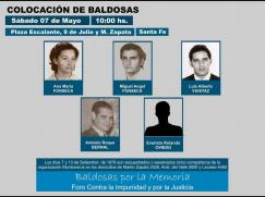 Colocación de Baldosas Por la Memoria en la Plaza Escalante