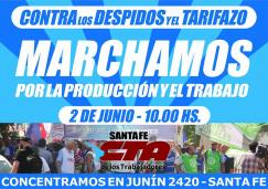 2 de junio: marchamos contra los despidos, el tarifazo y el veto a la ley antidespidos