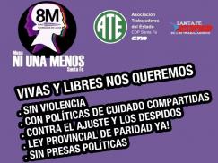 CTA y CGT Santa Fe participarán activamente en unidad del Paro internacional del 8M