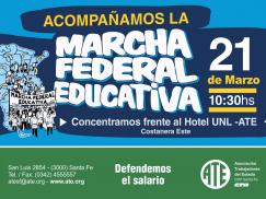 ATE acompaña a los docentes en la Marcha Federal Educativa