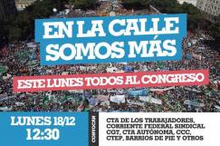 Este lunes 18 de Diciembre: Nos movilizamos al Congreso Nacional