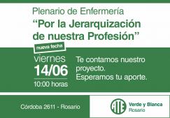 Primer Plenario de Enfermería en Rosario:  Por la Jerarquización de nuestra Profesión