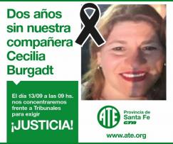 Reclamo de Justicia para Cecilia Burgadt frente a Tribunales