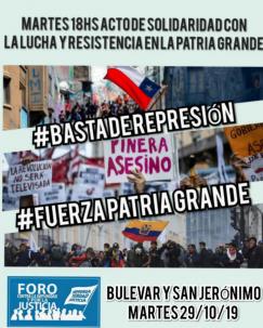 Acto de solidaridad con el pueblo chileno y de la Patria Grande