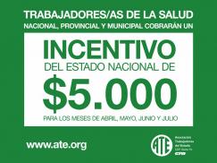 El Gobierno Nacional otorgó una suma especial de $5000 para los meses de abril, mayo, junio y julio