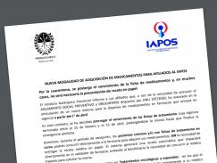 Nueva modalidad de adquisición de medicamentos para afiliados al IAPOS