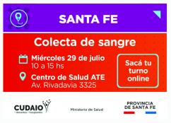 El CUDAIO realizará una colecta de sangre en el Centro de Salud de ATE