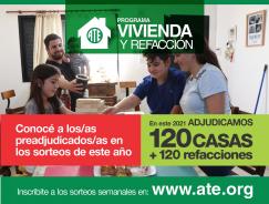 Programa ATE Vivienda y Refacción 2021: preadjudicados/as en los sorteos 