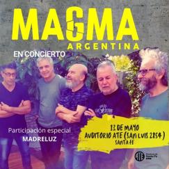 El viernes 13 de mayo presentación de Nagma en Concierto en el Auditorio de ATE