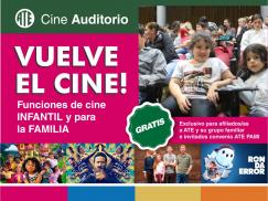 Vuelven las funciones de Cine en el Auditorio de ATE