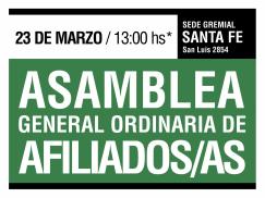 Convocatoria Asamblea General Ordinaria de Afiliados/as