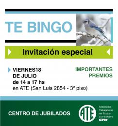 TE BINGO PARA JUBILADOS AFILIADOS A  ATE