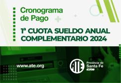 Cronograma de pago de la primera cuota del sueldo anual complementario (SAC) a los trabajadores/as públicos provinciales