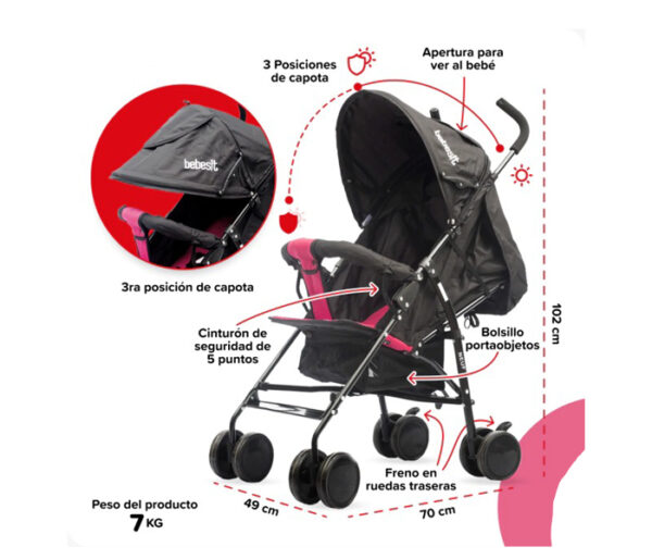 Coche Paragua Bebesit NEUF 1058