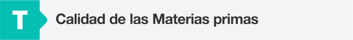 Calidad de las Materias primas