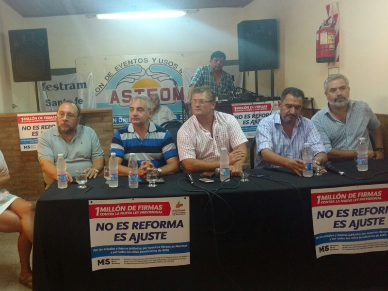 Continúan recorriendo la provincia integrantes del Movimiento Obrero Santafesino contra la nueva ley previsional