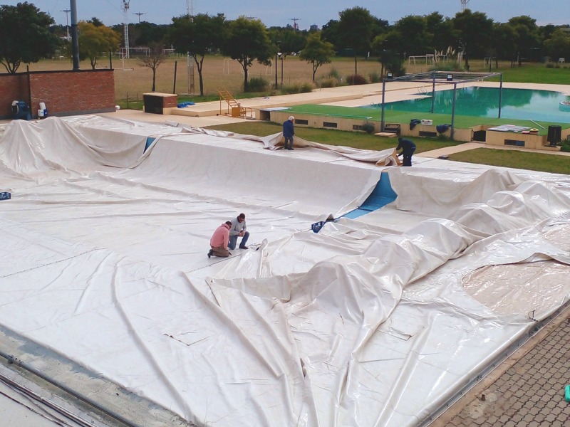 Desde el 23 de mayo comienza el techado de la pileta del Predio UNL-ATE