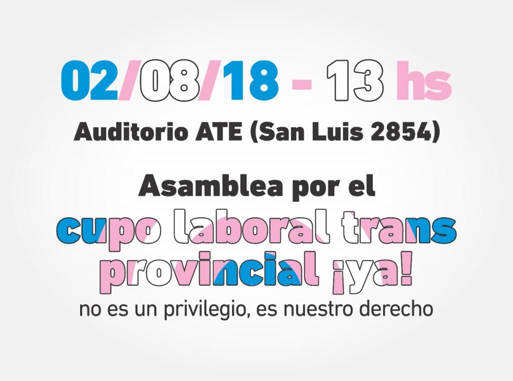 Asamblea por el cupo laboral trans provincial ¡ya! en ATE
