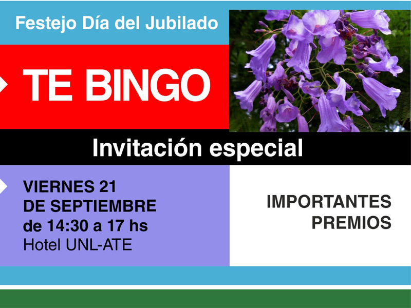 El Centro de Jubilados/as organiza un Té Bingo en el Hotel UNL ATE
