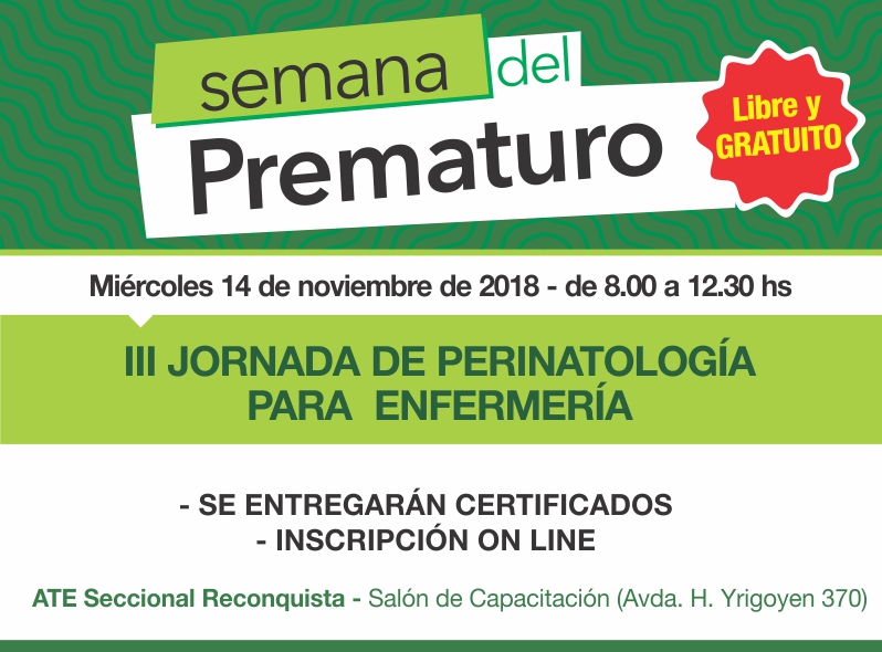 Reconquista: III Jornada de Perinatología para Enfermería:: se reprograma la fecha