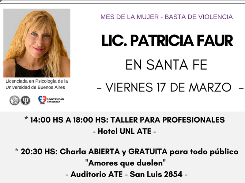 Charla abierta y gratuita: “Amores que duelen” en ATE